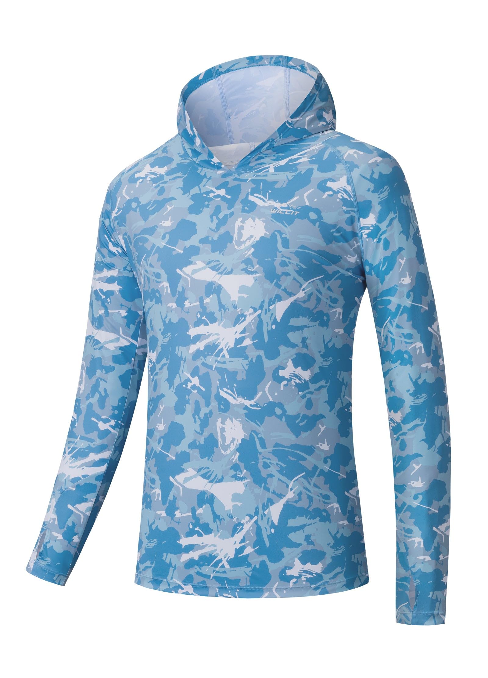 Willit Men's UPF 50+ Sun Protection Hoodie Lightweight Long Sleeve Fishing Shirt Loose Fit Swim Rash Guard