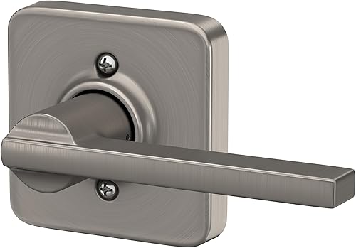 Miniatura 102 de Schlage Latitude F10 LAT 622 CEN Manija de paso con roseta Century, para pasillo y armario, negro mate Mate negro