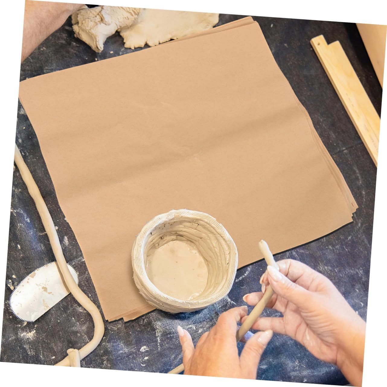 20pcs Pre Cut Clay Paper Sheets for Pottery Baking Parchment Paper Sheets for Arts Crafts