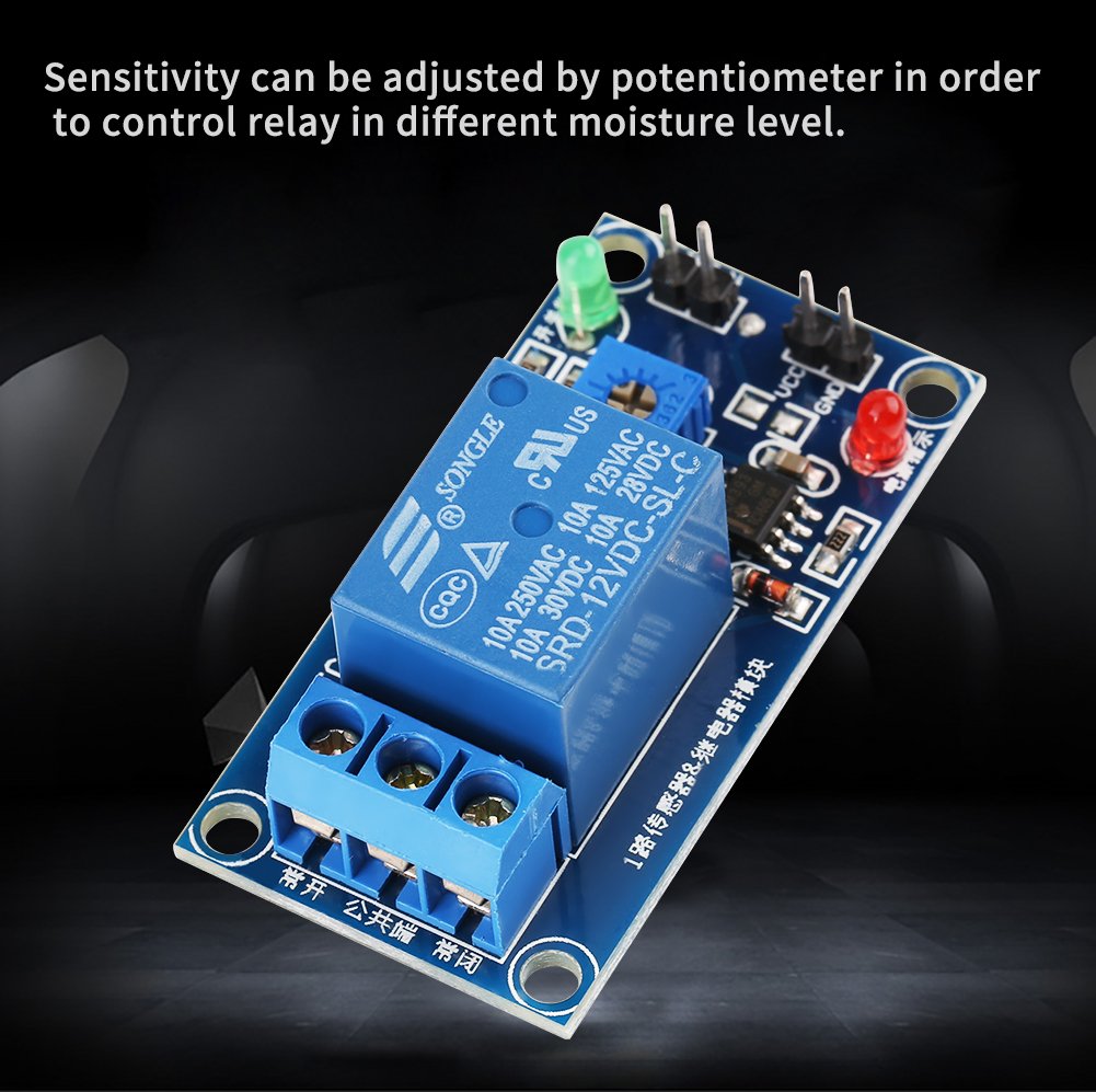 CC 12V Módulo de Relé de Control de Lluvia, Módulo de Humedad Sensor de Lluvia Módulo de Riego Automático