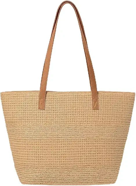 Bolso de Playa de Mimbre Bohemio Hecho a Mano - Bandolera Mediana Étnica