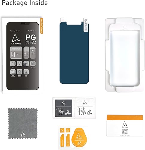 Miniatura 7 de ARMOR Protector de pantalla de vidrio flexible para iPhone 12 Pro Max, protector de privacidad con 9H