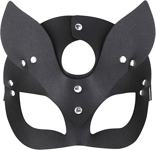 Máscara de mascarada para mujer, de piel de lujo, color negro, de lujo, gato, zorro, cosplay, Navidad, fiesta, San Valentín, regalos, accesorios de
