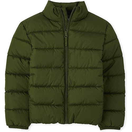 The Children's Place Boys' Big Kid Medium Weight Puffer Jacket, Wind, Water-Resistant
