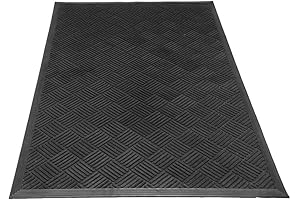 Rubber-Cal &quot;Dura-Scraper Checkered&quot; Commercial Entrance Mat - 3/8 in x 3 ft...