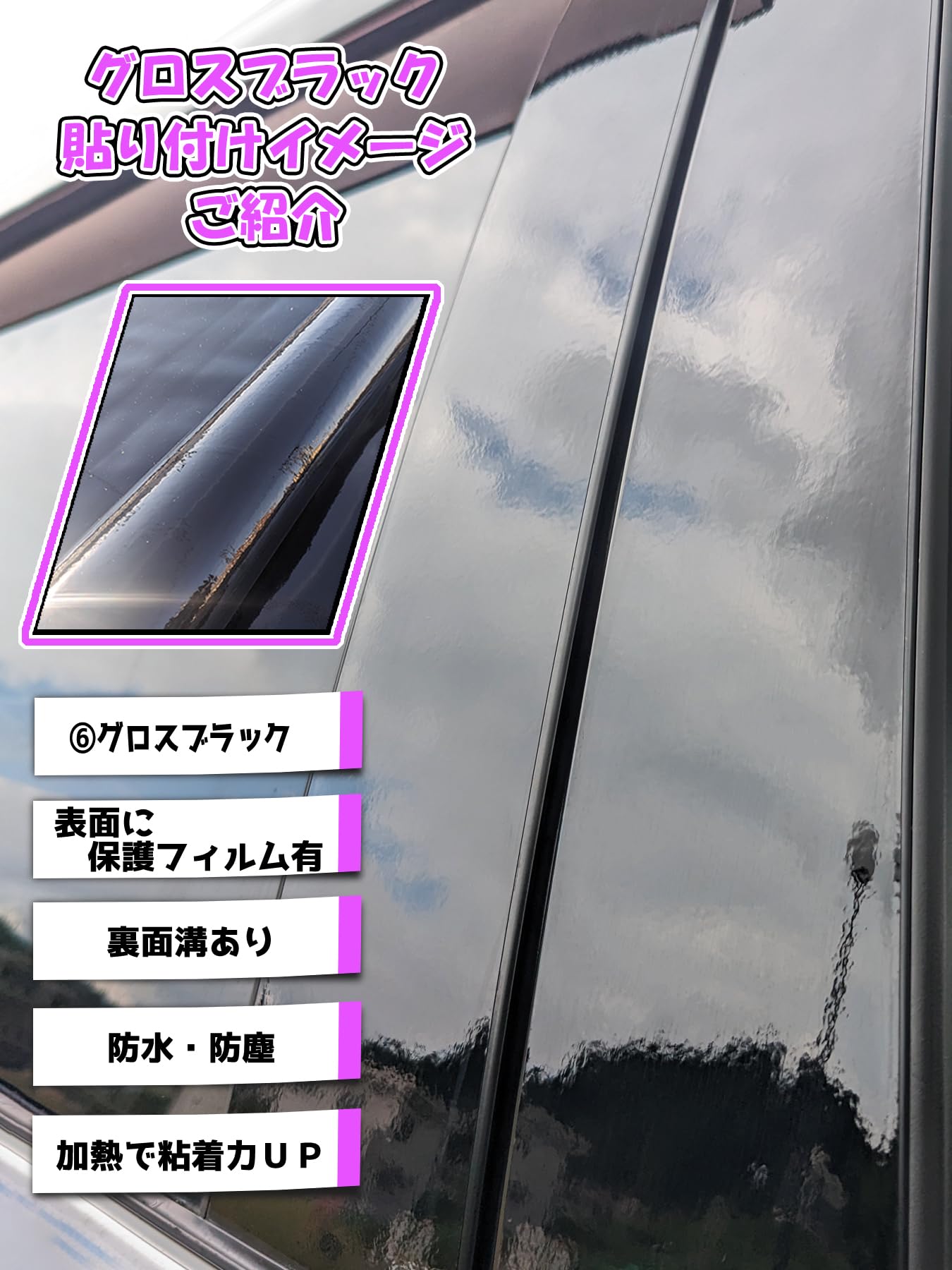 Amazon | JF3/JF4型 N-BOX ピラーシート 10P バイザー有 グロス
