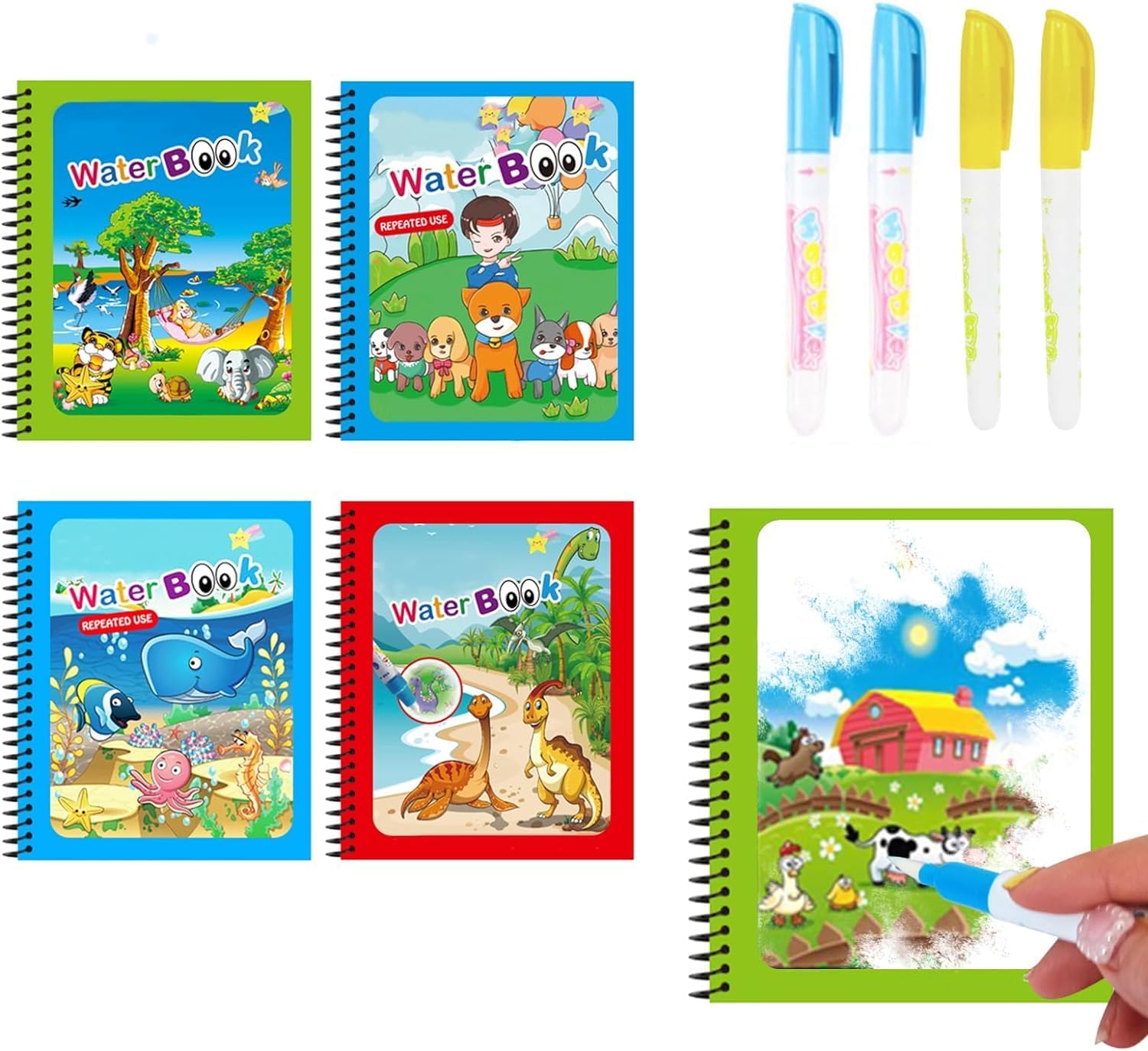 Animal Theme Reusable Magic Water Coloring Book (Set of 1 Books) | Water-Reveal Magic Water Activity Pad with Chunky-Size Pen | Unlimited Fun with Drawing for Kids| Birthday/Navrathri/Diwali Gifts (B0CRNDWLY2) Amazon Price History, Amazon Price Tracker