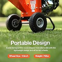 Vista 7 de SuperHandy Mini-trituradora de madera resistente, 7 HP, diseño compacto, capacidad máxima de 3 pulgadas