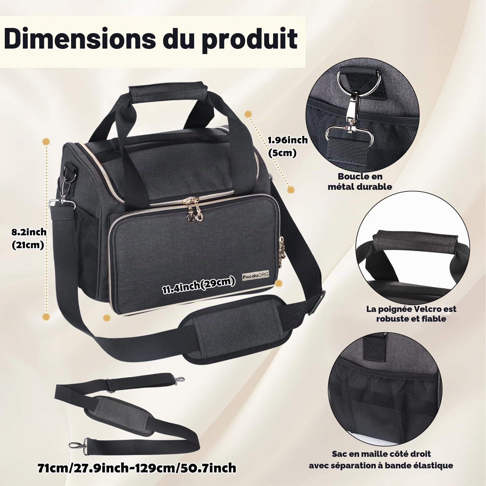 Kit de Transport Universel pour épilation Cire Compatible avec Tress Wellness – Organiseur Portable pour Chauffe-Cire, Grains et Accessoires