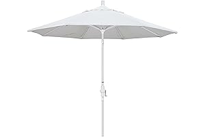 California Umbrella 9 ft. Round Aluminum Market Umbrella with Crank Lift and...