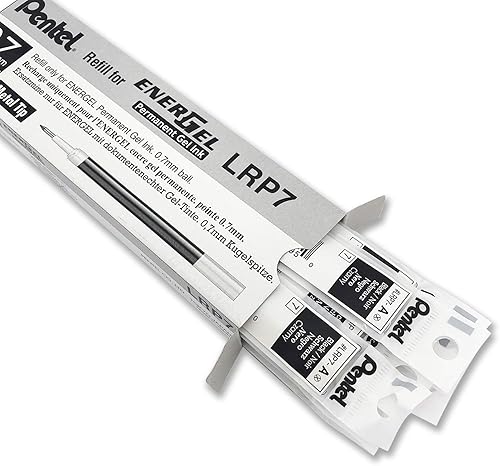 Miniatura 8 de Pentel Tinta de repuesto para bolígrafo de gel permanente EnerGel PRO (0.028 in), línea media, tinta negra, caja de 12 (LRP7-A)