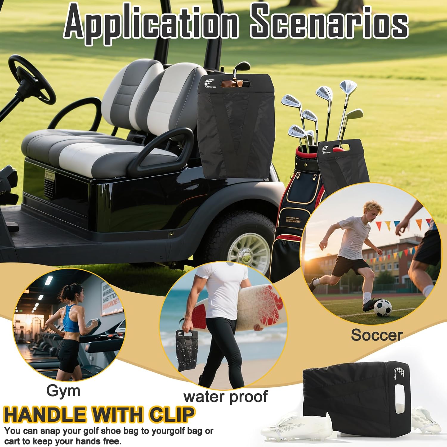 Shoe Bag,Shoe Bags for Travel,Golf Shoe Bag,Cleat Bags for Sports Smell Proof,New Upgraded Waterproof, Anti-odor, Remove odor(Double magnetic closure design) - Image 4