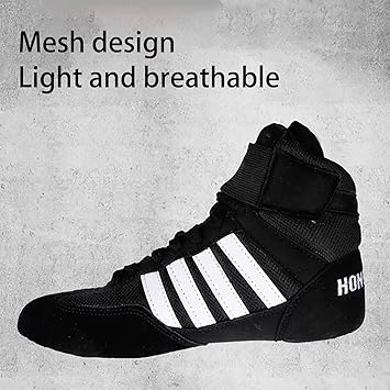 Botas Boxeo Hombre,Zapatillas Boxeo Hombre,Botas Boxeo Mujer,Zapatillas De Cordones,Antideslizantes,Resistente Al Desgaste,Zapatos De Entrenamiento Integral Para Mujer Botas Boxeo Fitness5