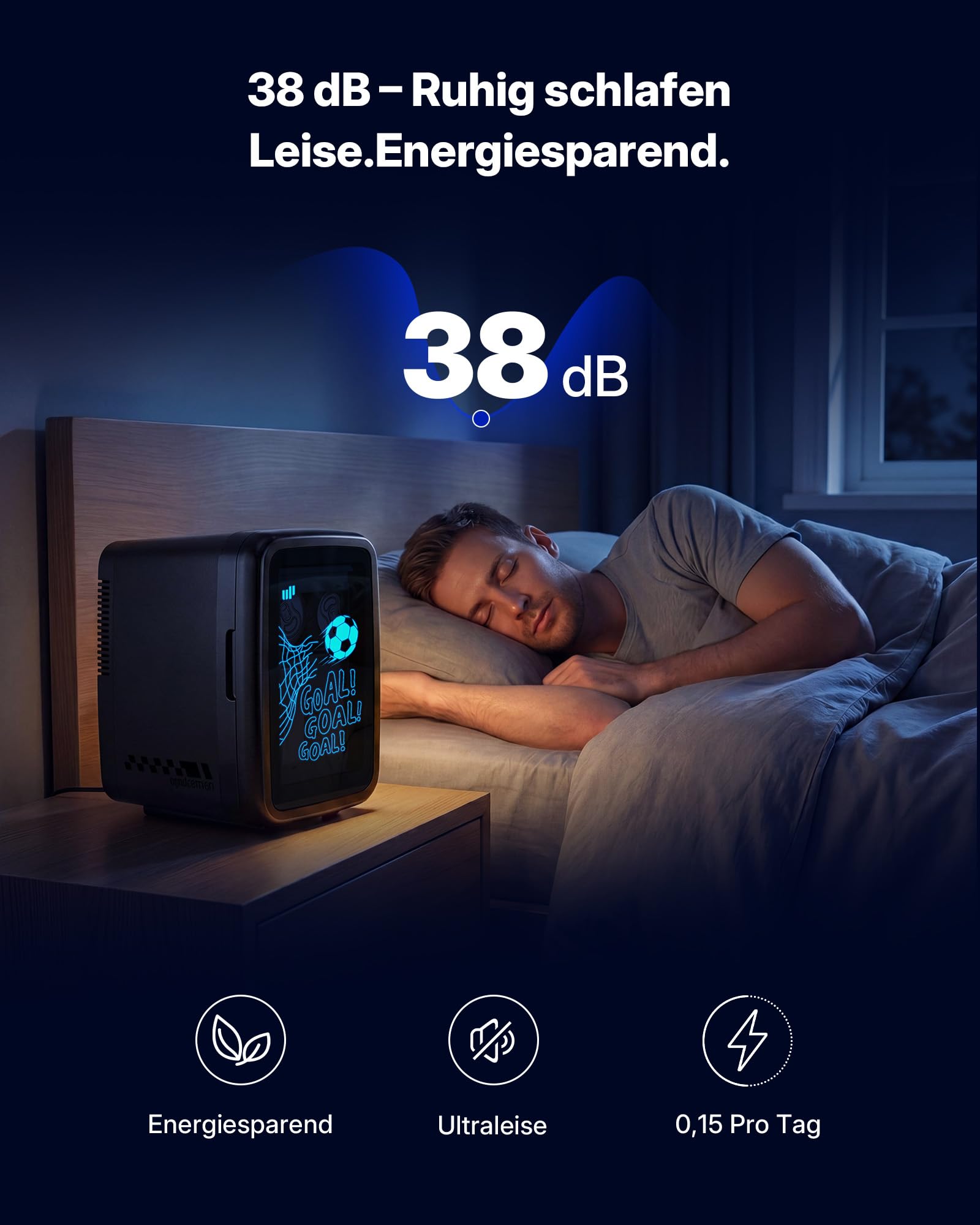 Upstreman Mini Kühlschrank, 4L / 6 Dosen, 7 Farben LED, Kühlen & Warmhalten Minikühlschrank für Getränke & Skincare, AC 220V / DC 12V, Kleiner Kühlschrank für Fußballspiel, Gaming, Auto, TR4-F