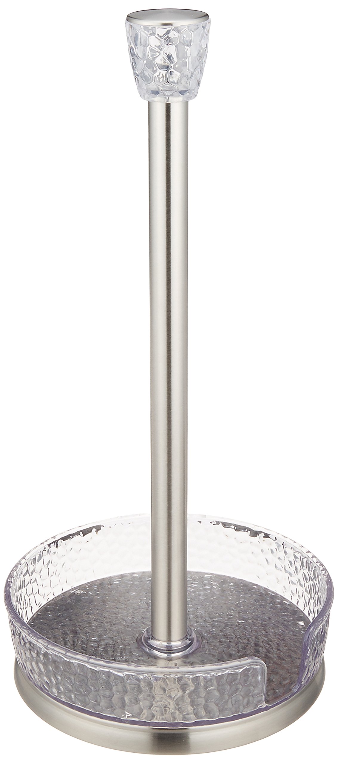 InterDesign Rain Paper Towel Holder for Kitchen Countertops - Clear/Brushed