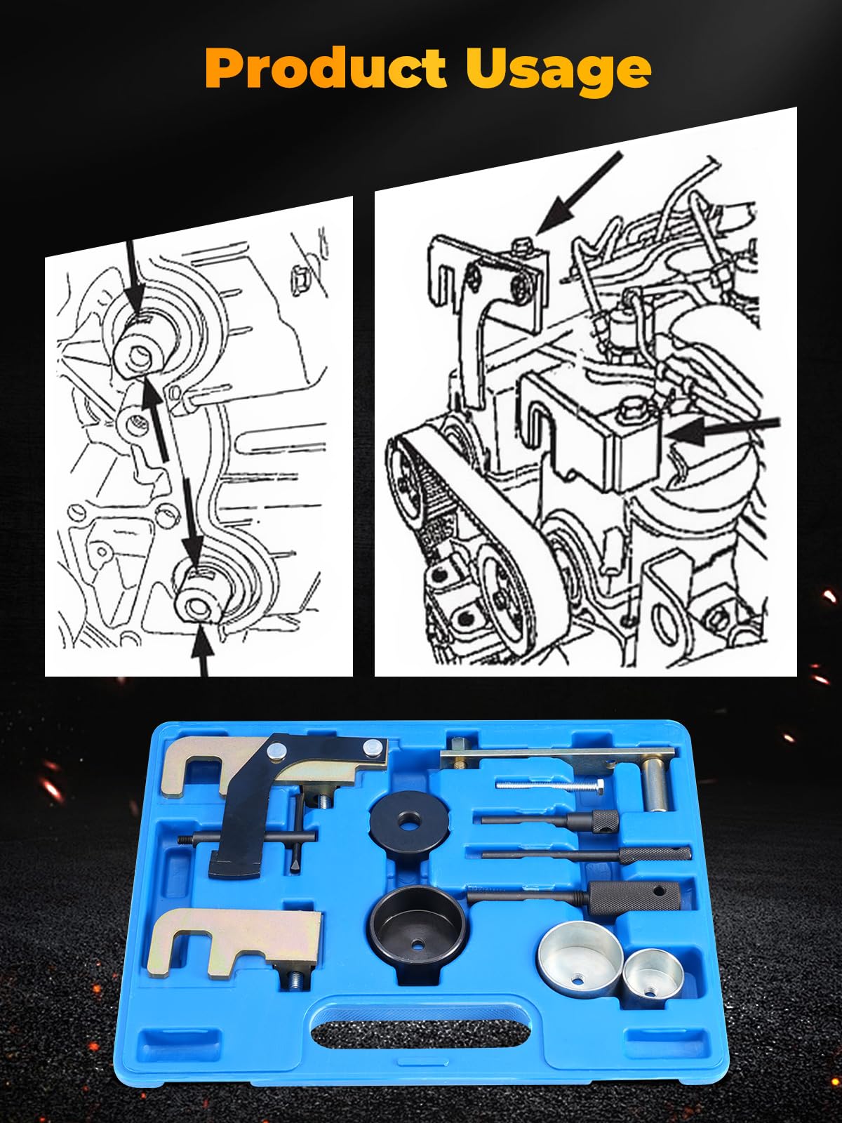 Motor Einstellwerkzeug, Zahnriemen Werkzeug Kompatibel mit Renault, Nissan, Opel Diesel 1,5, 1,9, 2,2, 2,5 DCI