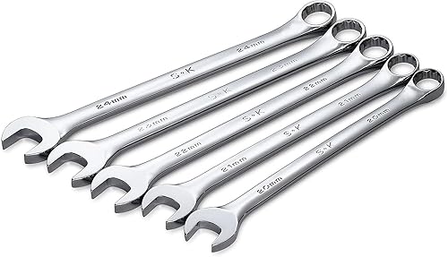 SK Tools USA 86041 - Juego de llaves combinadas, patrón largo, 12 puntos, métricas SuperKrome 0.787 in - 1.575 in