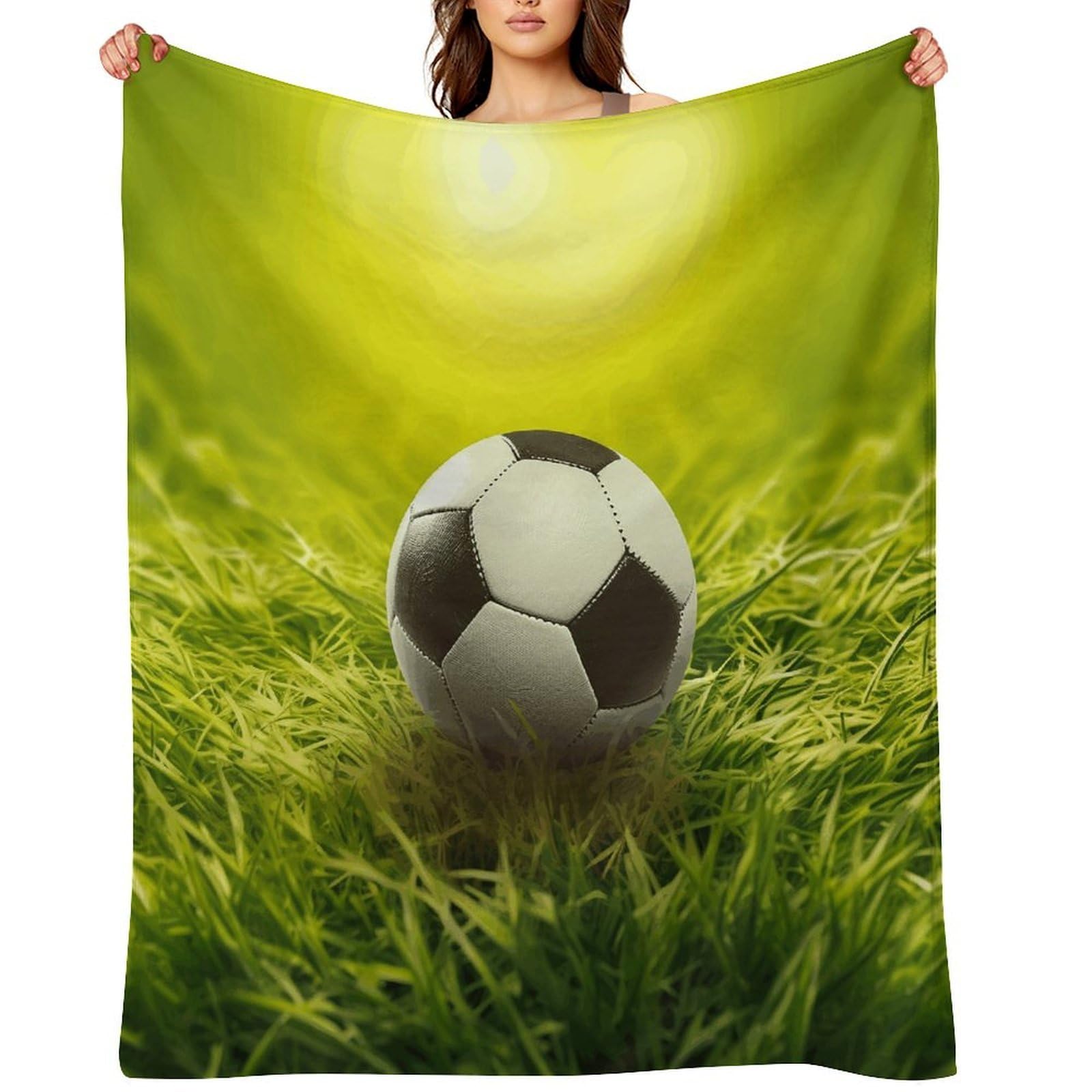 Fekiloot Style Football On Grass Throw Blankets Camping Blanket60 X80