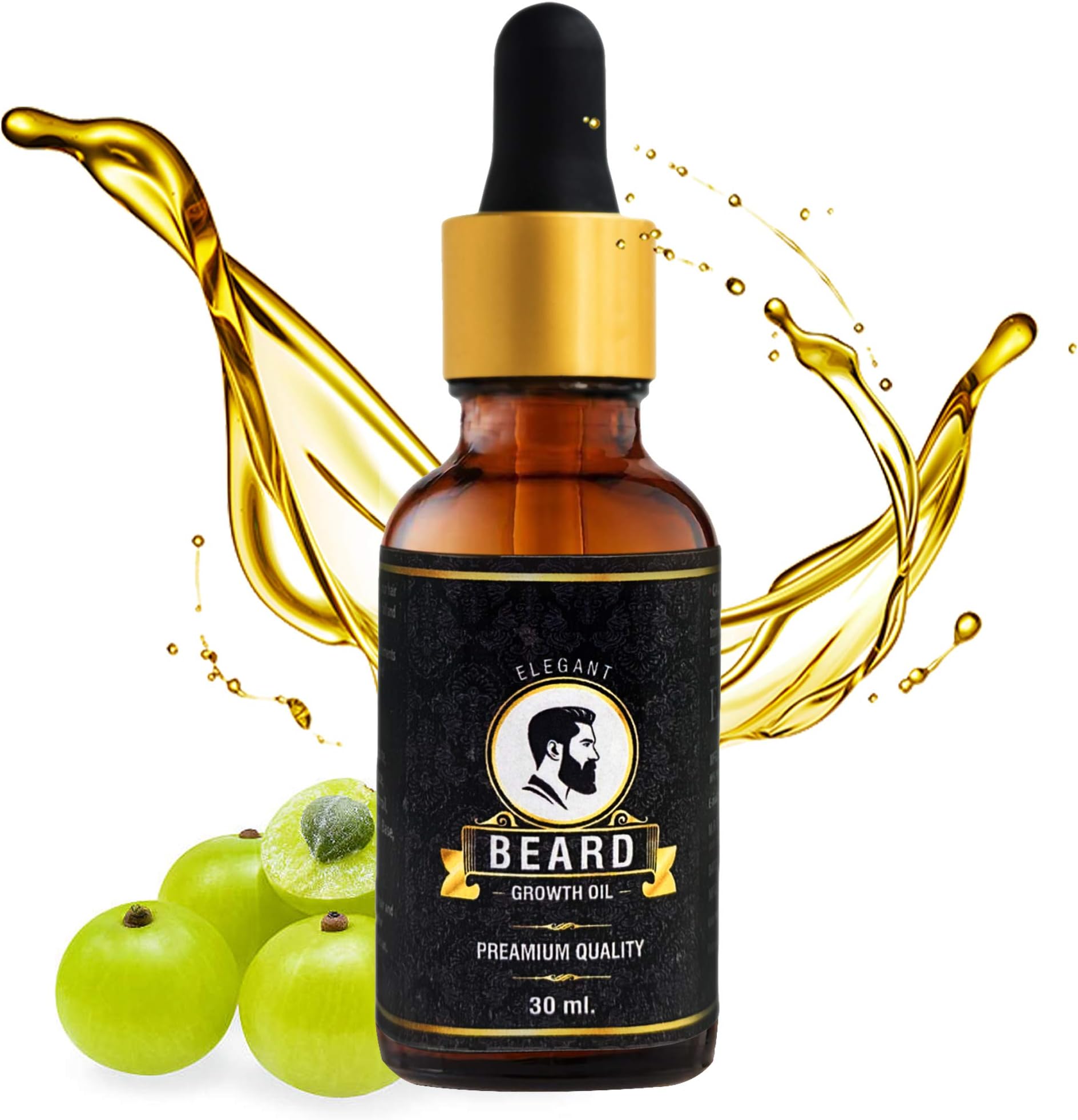 Elegant Enterprise Beard Oil For Beard Growth, Man Beard Growth with wooden stand (30ml) | Made in India