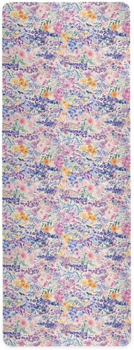 ALAZA Beautiful Lavender Flowers in A Garden Yoga Mat Non Slip Fitness Exercise Mat, Workout Mat for Yoga, Pilates and Floor Exercises