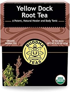 Organic Yellow Dock Root Tea - Kosher, Caffeine-Free, GMO-Free - 18 Bleach-Free Tea Bags