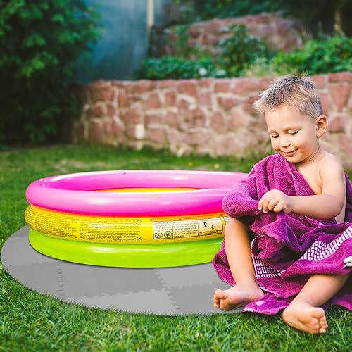 Miniatura 6 de Tapete de 78 pulgadas de diámetro, 21 piezas para bañera de hidromasaje, protector de suelo de espuma para patio, azulejos de baño, spa, bañera de