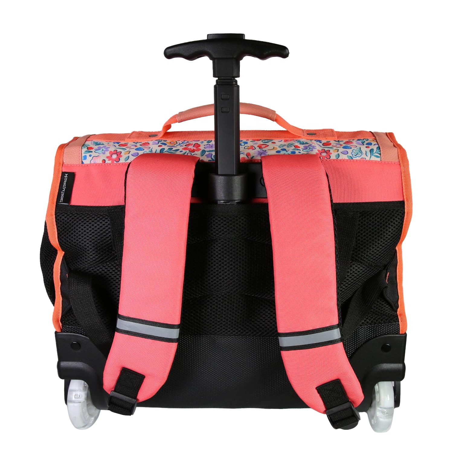 BODYPACK - Cartable à Roulettes Bloom 41cm - Fille - Recyclé - 2 Compartiments - Roues Lumineuses - Polyester - Cartable Scolaire Primaire