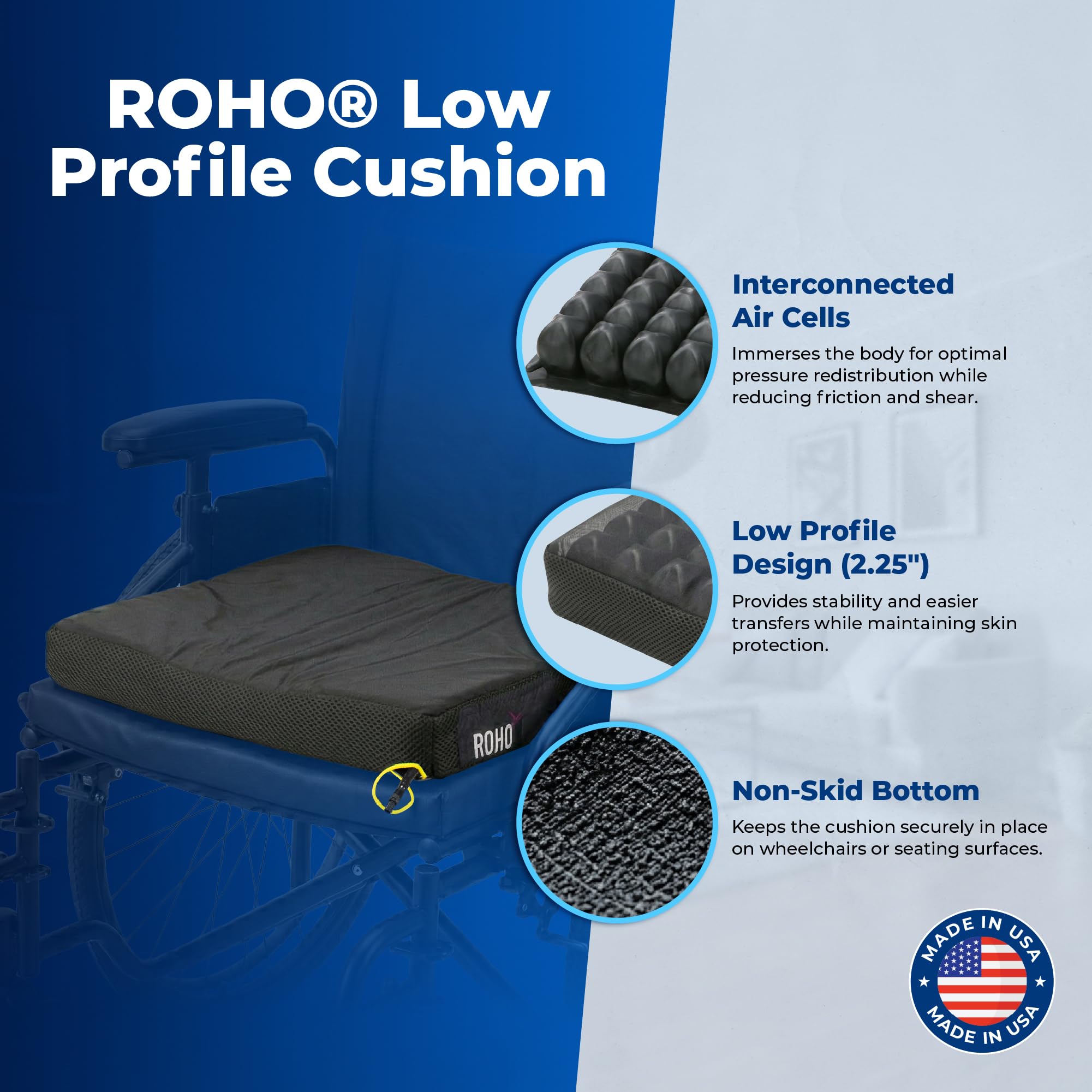 Roho Low Profile Wheelchair Cushion 18-19 x 16-17 Standard Cover product thumbnail 3