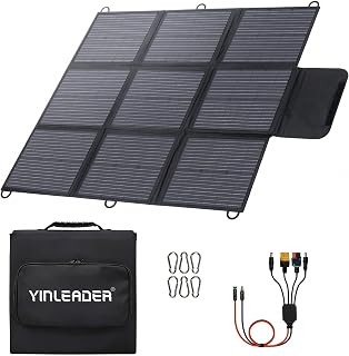 Yinleader 200W Faltbares Solarpanel IP67 – Ultraleichtes Stoff-Design mit 6 Karabinern für Wohnmobil, Zelt & Outdoor | 1m Kabel + MC4 Adapter Set