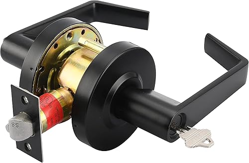 Miniatura 10 de LYNN HARDWARE Cerradura de puerta de palanca comercial de diseño medio/resistente, privacidad de baño con indicador de puerta, perilla de puerta de