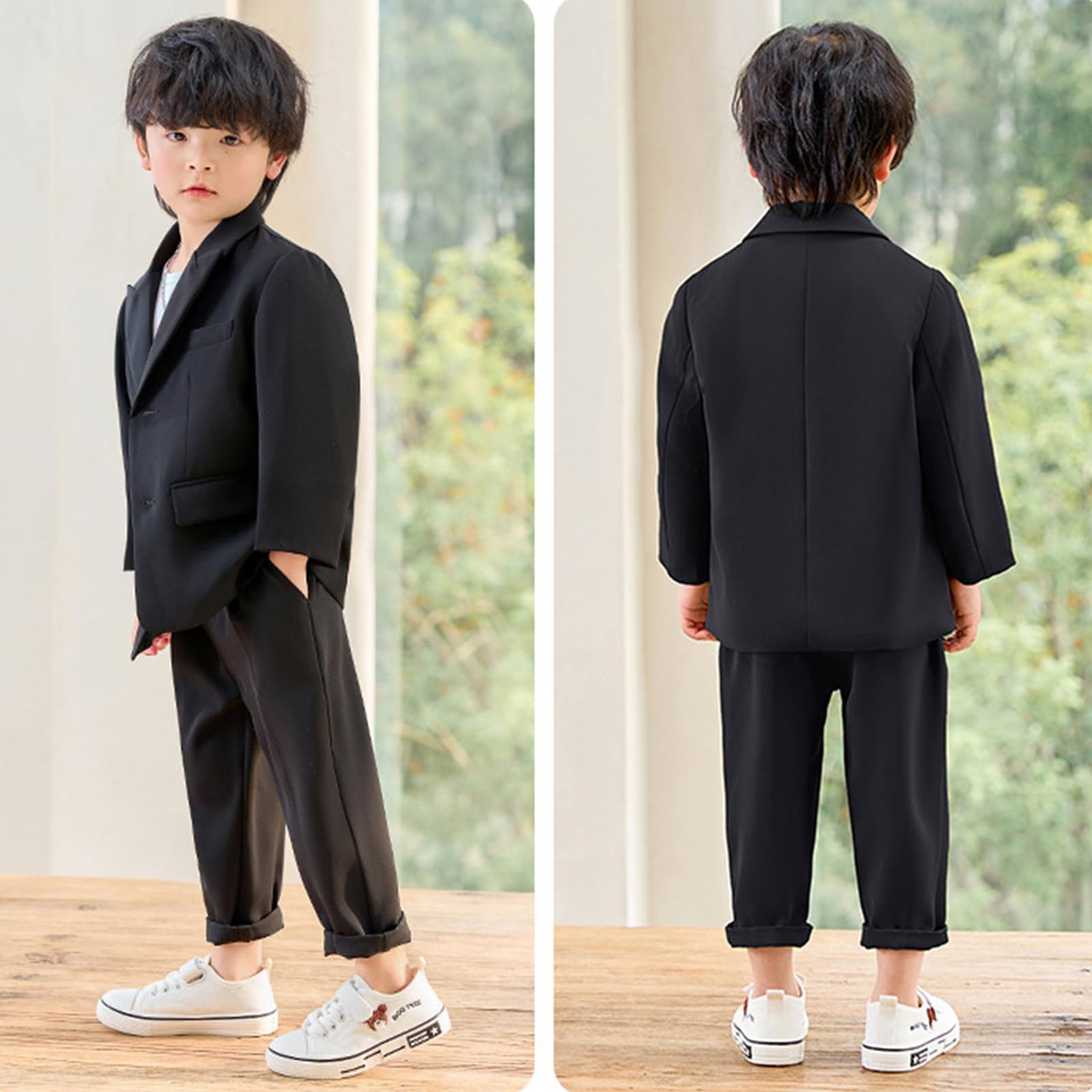 Set da 3 pezzi per abbigliamento formale con cappotto e pantaloni