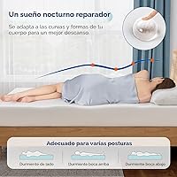 Vista 5 de Yaxa Basics - Colchón de espuma viscoelástica de felpa, tamaño Queen, blanco/gris, 80 x 60 x 8 pulgadas