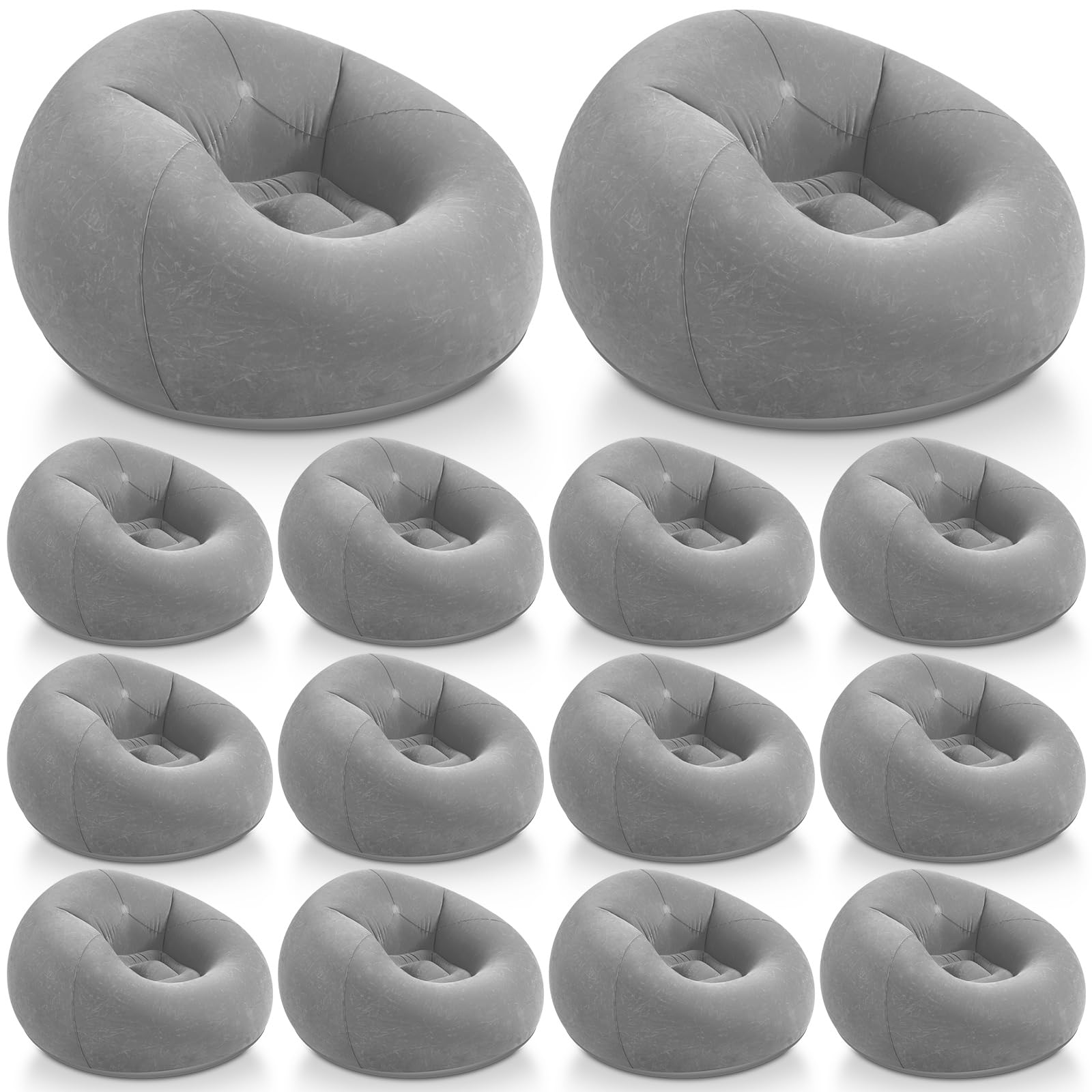 Realspring Inflatable Bean Bag Chairs,Dark Gray,12 Pcs