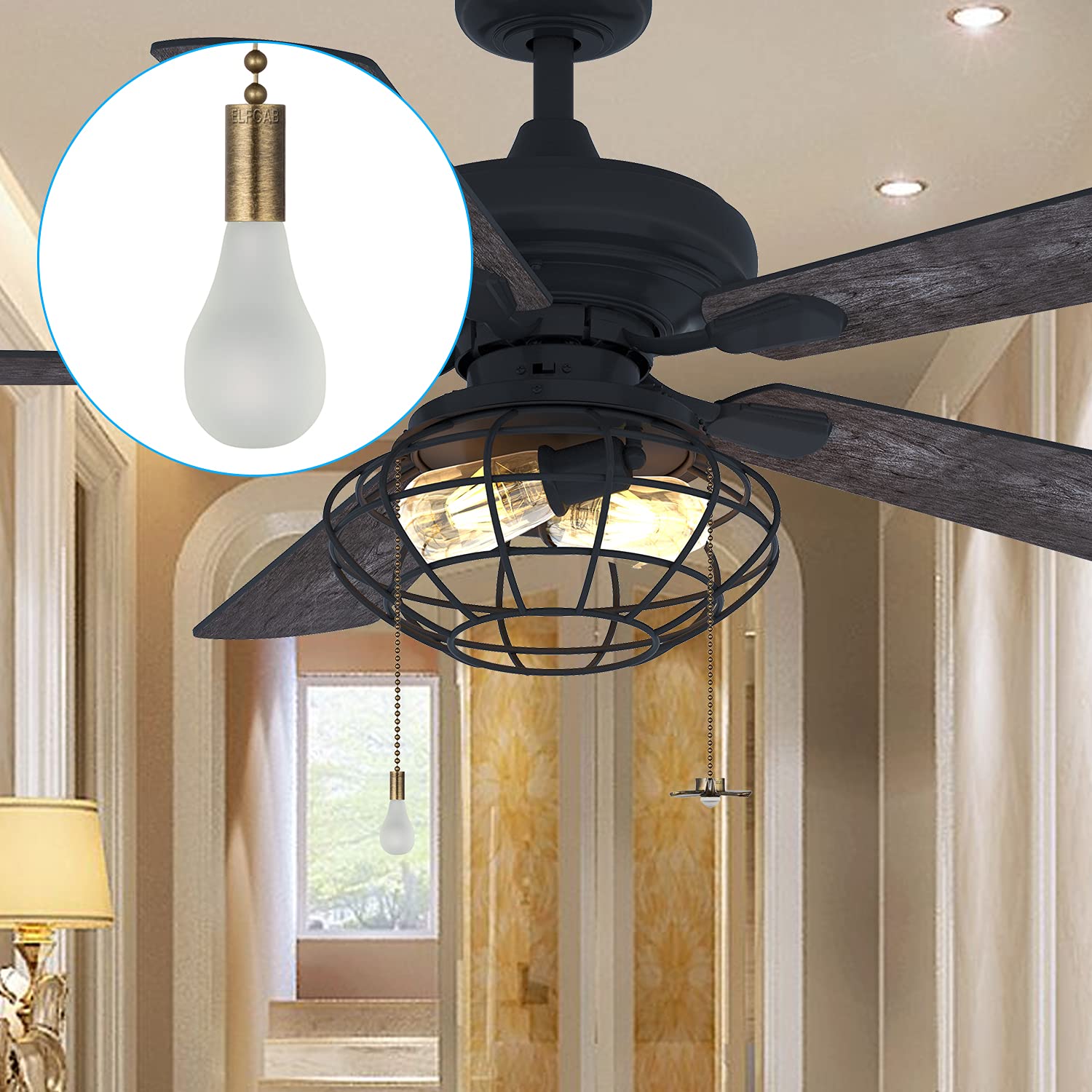 Ceiling Fan Pull Chains - Antique Brass -8 Ceiling Fan Pull Chains - Antique Brass -8