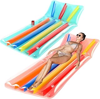 2 Pack 72'' Oversized Pool Floats for Adults, Parentswell Giant Pool Float Rafts Adult Size with Phone and Cup Holder, Lake Float Raft Water Lounger, Summer Beach Party Floaties