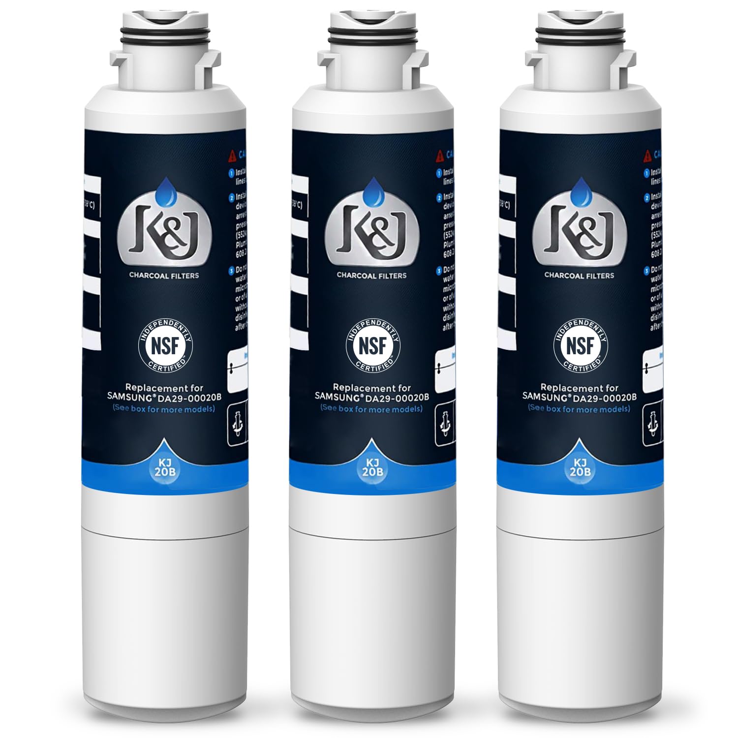 K J Replacement for Samsung DA29-00020B water filter Compatible with Samsung HAF-CIN EXP and Kenmore 46-9101 Refrigerator Water