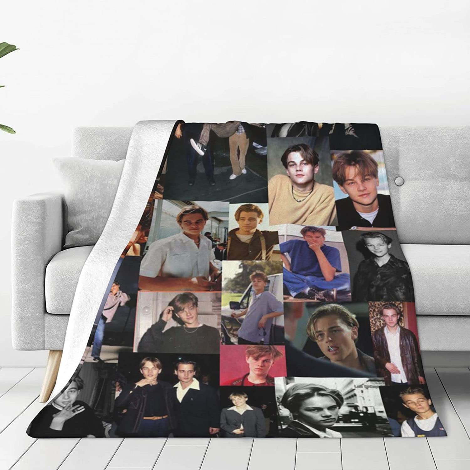 YINGD Comfortable Ultra-Soft Micro Fleece Blanket,Leonardo Dicaprio Fleece Blankets for Sofa Bed Travel 125CM X 100CM