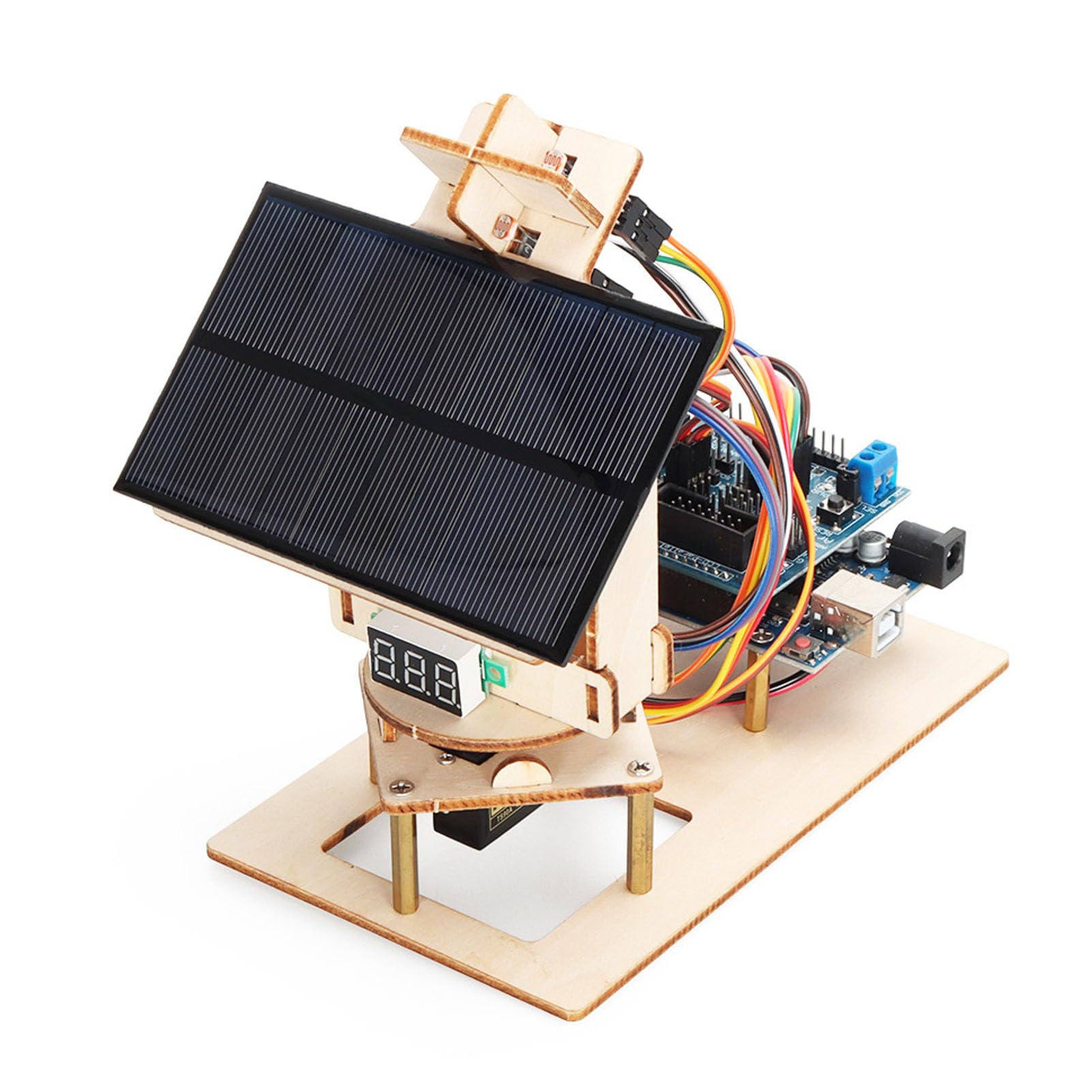 Kit di Monitoraggio Solare di Apprendimento Educativo per Bambini Esperienza Pratica STEM con Materiali in Plastica ABS e Legno