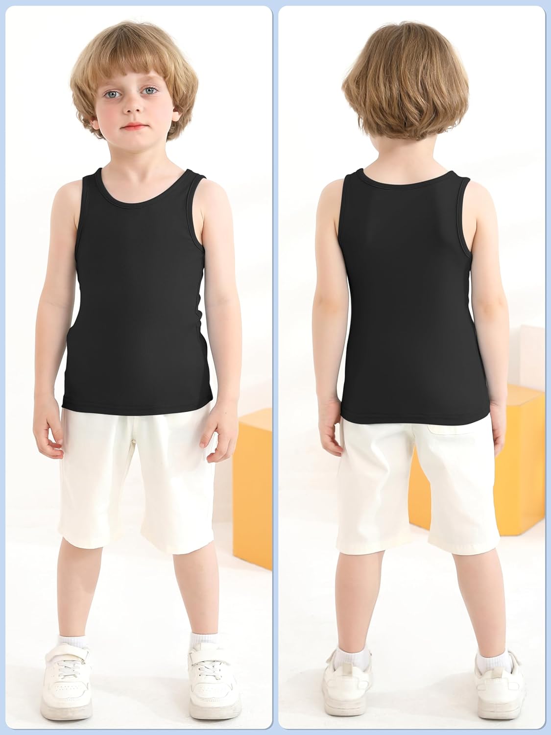Cooraby 6 Pack Toddler Tank Top Kids Undershirts Soft Undershirt for Boys and Girls - Image 2