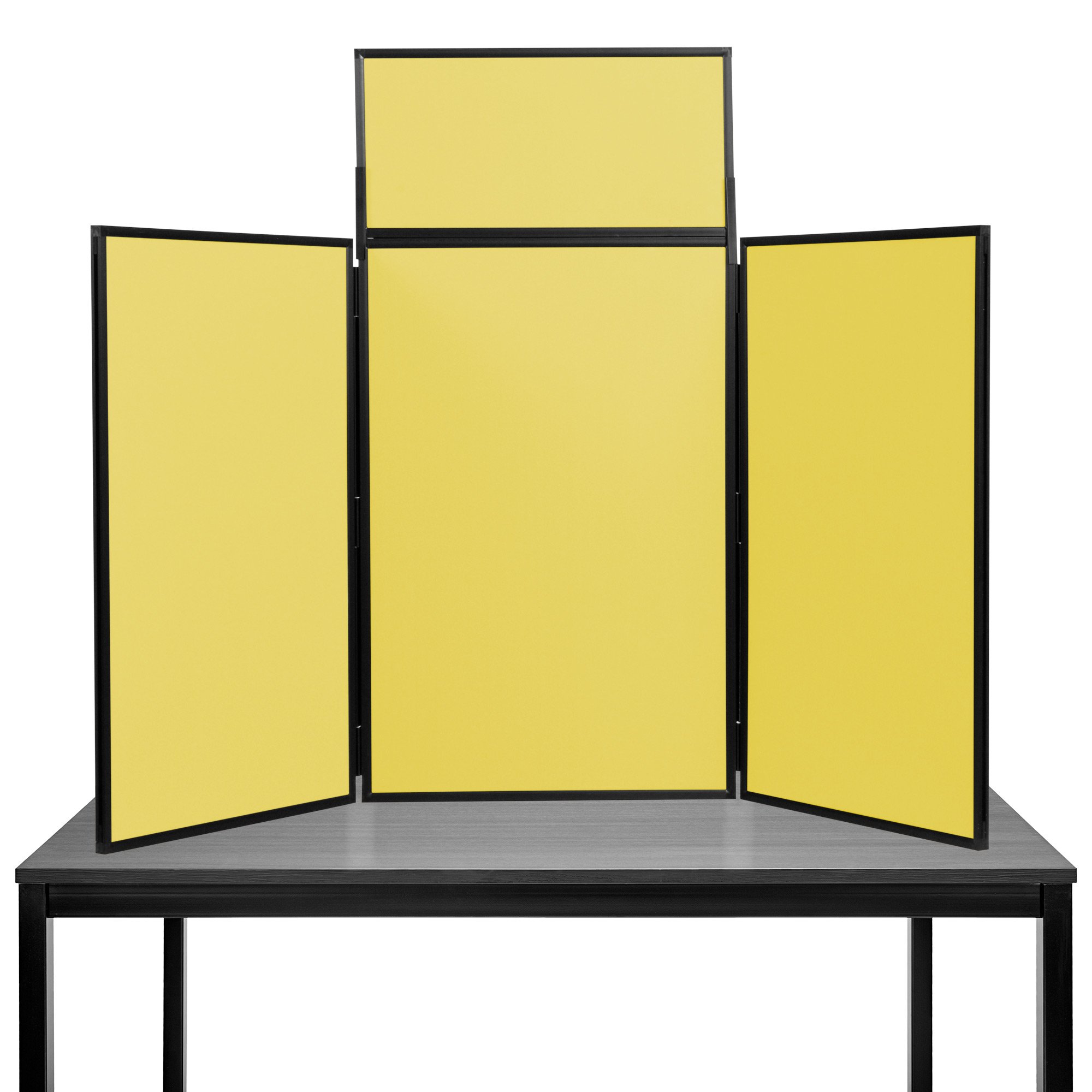 Panelwarehouse Maxi Desktop Folding Display Board Stand Yellow with Black Frame