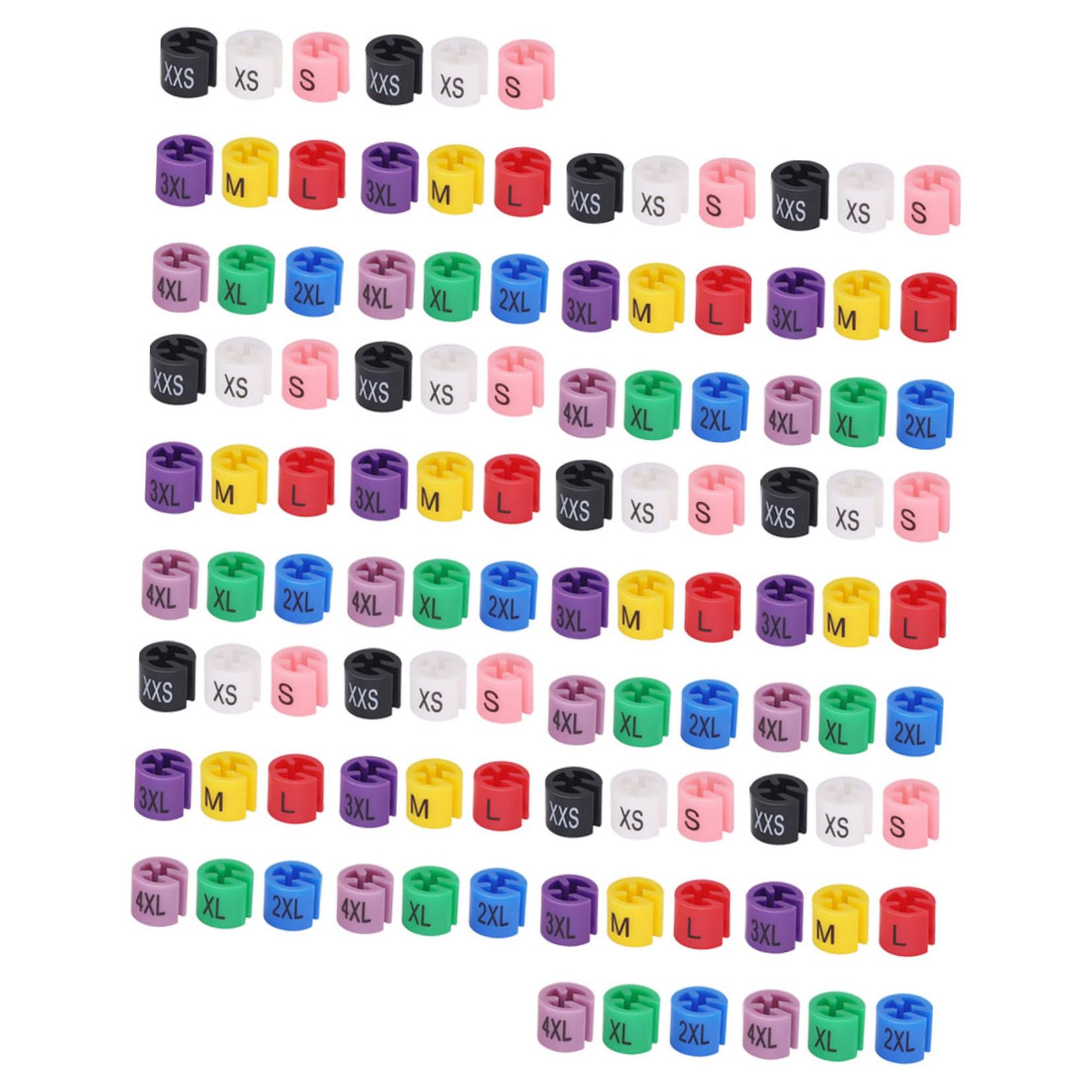 Clips cintre plastique XXS pour repérer la taille des vêtements