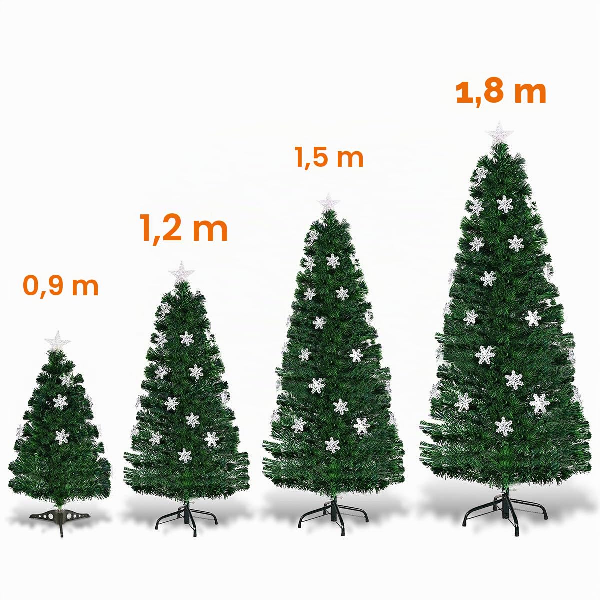 DREAMADE Albero di Natale, Artificiale Illuminato, Albero folto di Natale in PVC con Luce LED, Diverse Altezze (120CM)