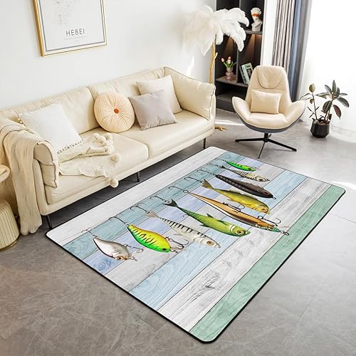 Miniatura 27 de Alfombras coloridas para sala de estar, de 5 x 7 pulgadas, con anzuelo, para niños, niñas, adolescentes, alfombra rústica de granja, antideslizante,