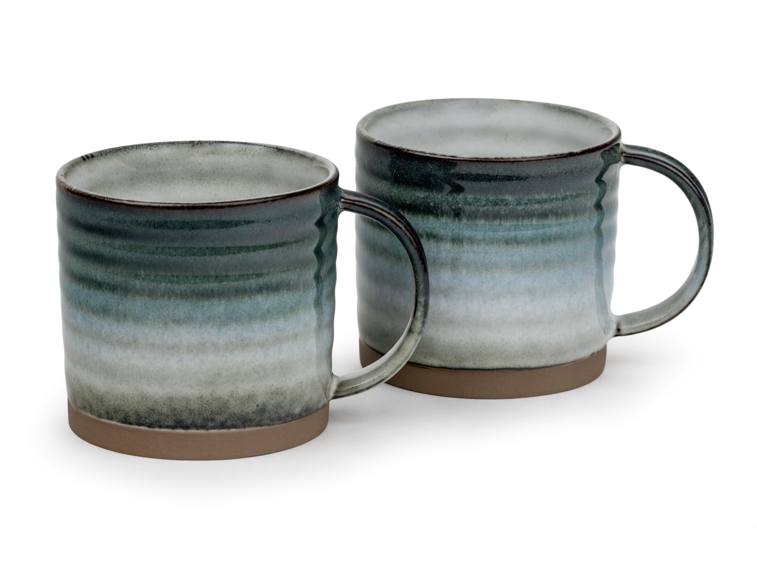 Bredemeijer Tea Cups Set of 2 – Modern Striped Ceramic Coffee Cups – Stoneware Mugs with 350 ml Capacity Each