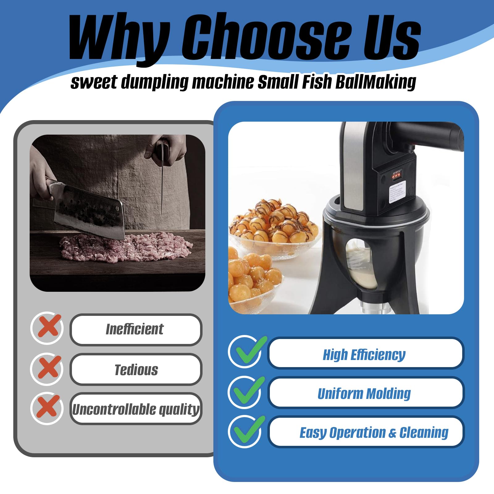 Petite Machine Automatique de Boulettes Sucrées, Machine de Fabrication de Boulettes de Viande, Appareil de Formage pour Boulette de Viande ou Boulettes de Poisson, pour Amateurs de Cuisine Maison