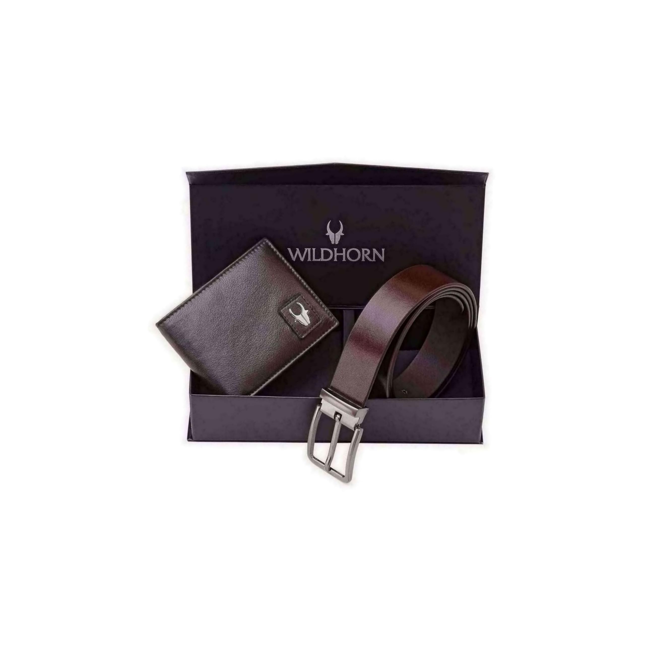 WildHornRFID Protected Genuine Leather Wallet & Gift Combo for Men