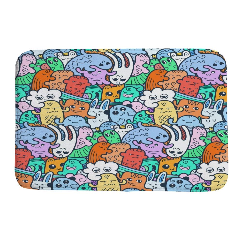 Tapis de salle de bain motif monstres pour une douche douce et ludique