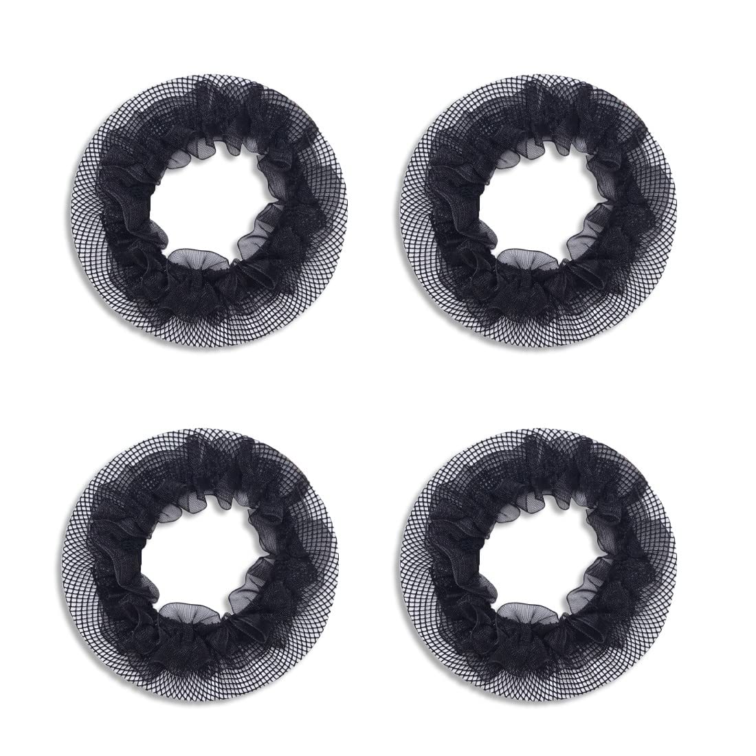 Reti per Capelli Invisibili Stretch 4 Pezzi per Balletto Danza Infermiera Nero