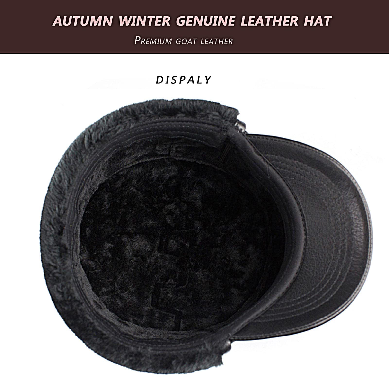 Chapeau Aviateur Trappeur En Cuir Synthétique Ultra Chaud Avec Oreillettes - Homme Et Femme