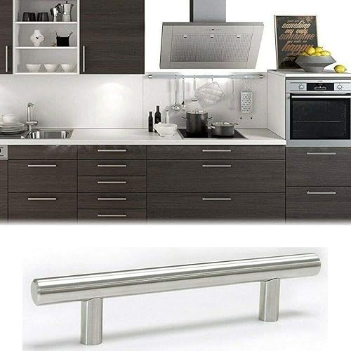 Miniatura 7 de SHG_shop Manija de acero inoxidable de níquel cepillado para gabinete de cocina, tirador en T, tiradores de cajón de cocina y perillas de gabinete